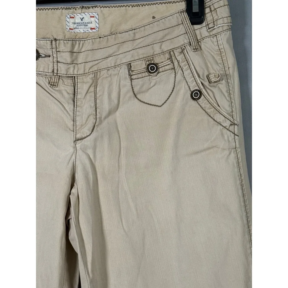 American Eagle Outfitters Cargo Pants Khaki Womens Size 10 Button Fly‎